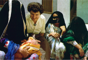 Joyce with patients in 1961