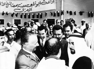 Sheikh Zayed during the opening of Abu Dhabi Radio